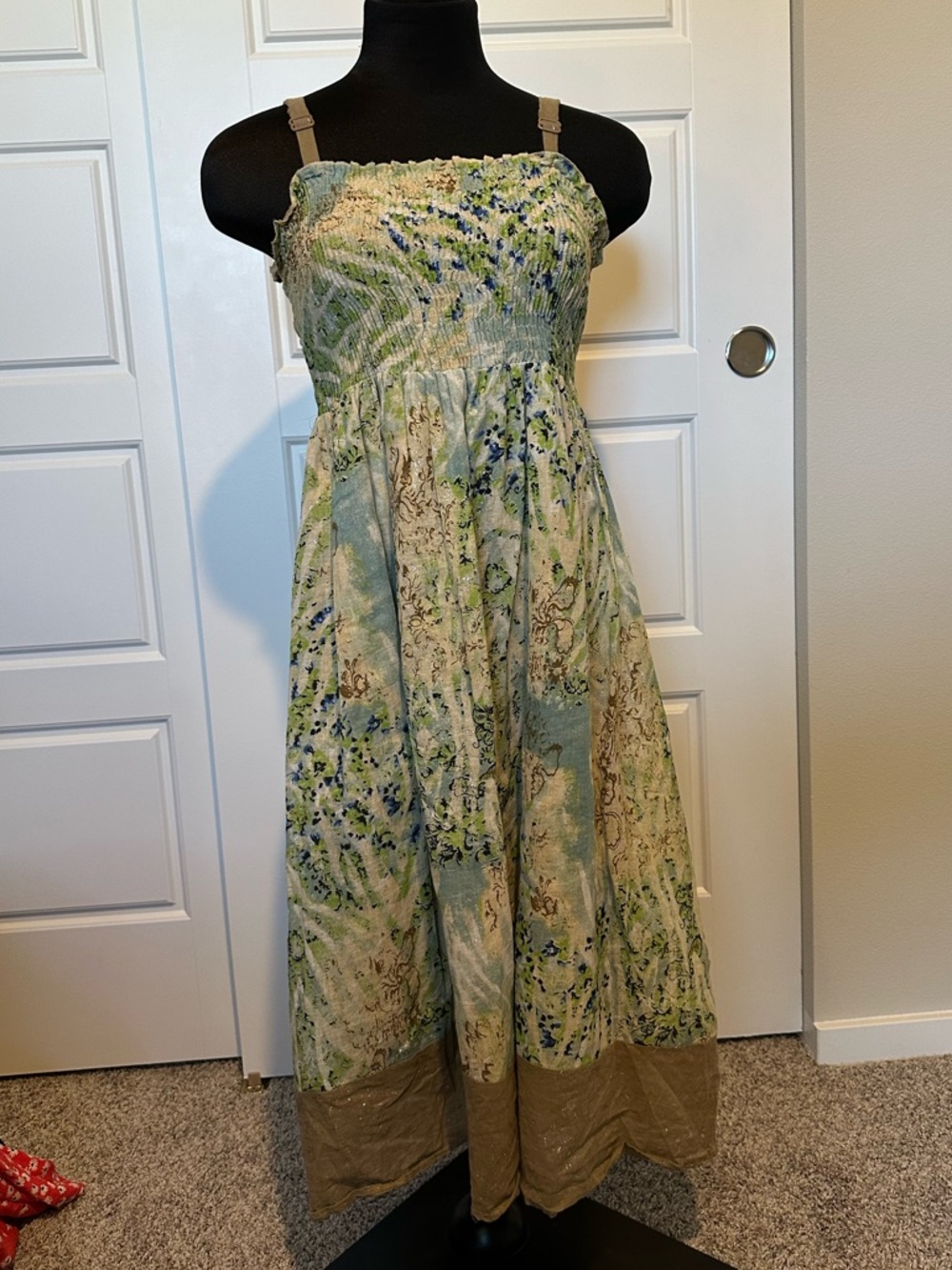 Mlle Gabrielle Sparkle Abstract Dye Print Dress - Size L Y2K 90s Sun Dress